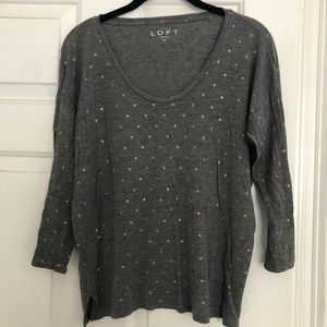Medium LOFT top with rose gold polka dots